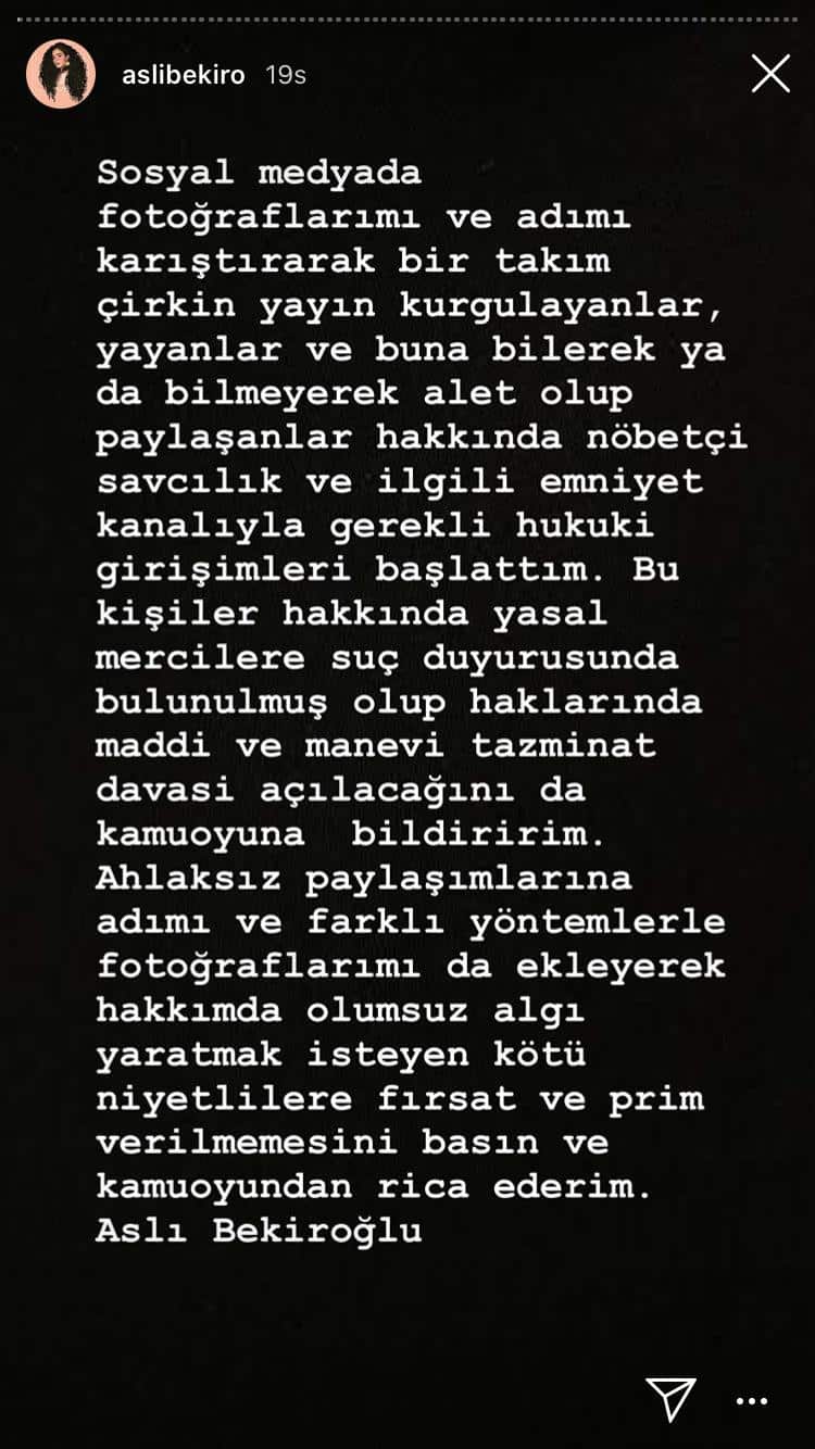 Aslı Bekiroğlu İfşaların Ardından İlk Kez Konuştu!