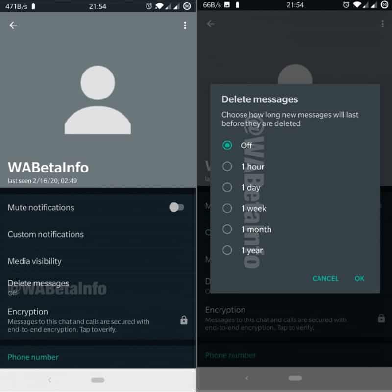 WhatsApp'a Yeni Özellik! Mesajlar Otomatik Olarak Silinebilecek