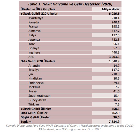 Türkiye Covid-19 Salgınında Nakit Desteği Konusunda Sınıfta Kaldı