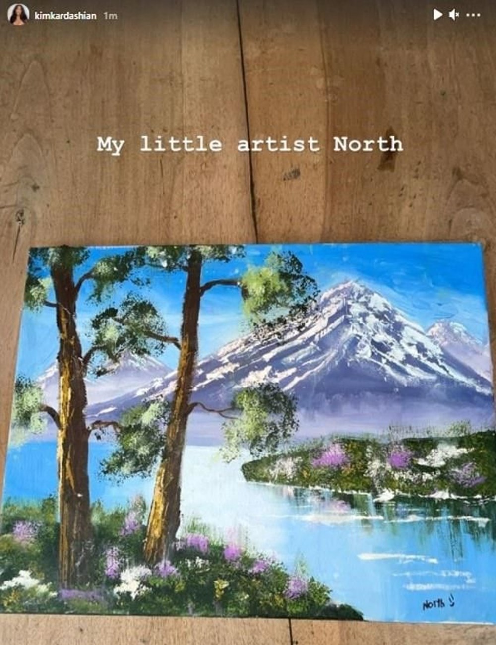 Kim Kardashian'ın 7 Yaşındaki Kızının Yaptığı Resim Olay Yarattı 