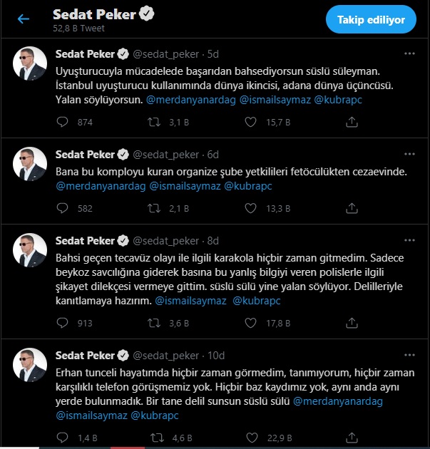 Sedat Peker Süleyman Soylu'nun 'Tecavüzcü' İddiasına Yanıt Verdi!