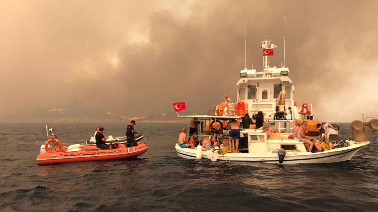 Sahil Güvenlik Komutanlığı’ndan Söndürme ve Tahliye Desteği!
