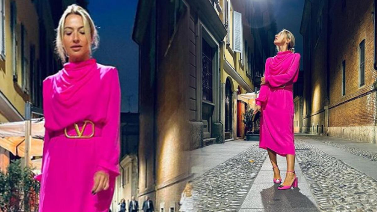 Hadise'den Milano Sokaklarında Pembeler İçinde Pozlar!