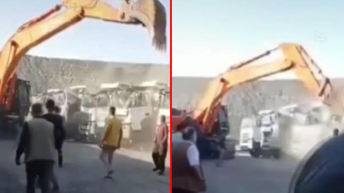 Parasını Alamayan Vatandaş, 5 Kamyonu Ezdi