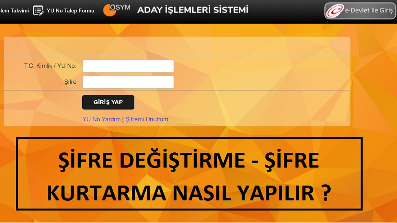 ÖSYM Şifresi Nasıl Alınır? ÖSYM Şifresi Nereden Alınır?