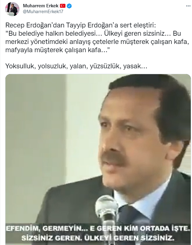 CHP’li Erkek’ten Dikkat Çeken Yorum: Erdoğan’dan Erdoğan’a Sert Eleştiri