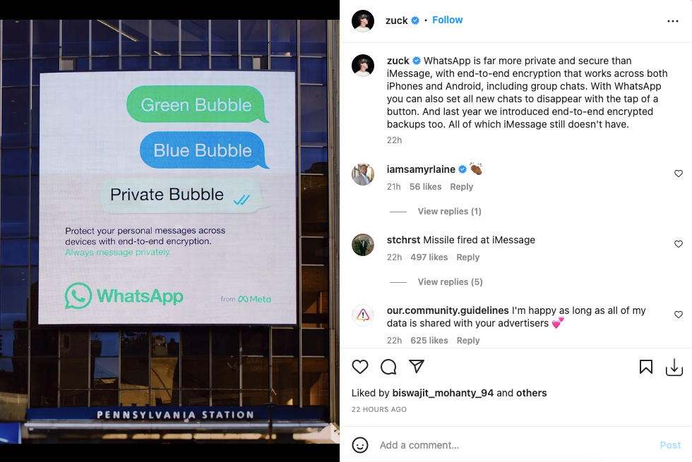 Mark Zuckerberg Whatsapp'ın iMessage’dan Daha Güvenli Olduğunu İddia Etti!