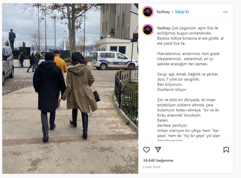 Fazıl Say ile Ece Dağıstan Boşandı