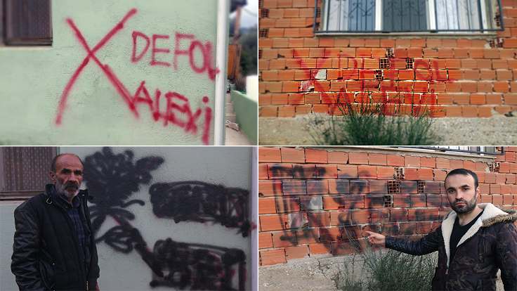 Alevi ailenin evi işaretlendi, duvara 'Defol Alevi' yazıldı