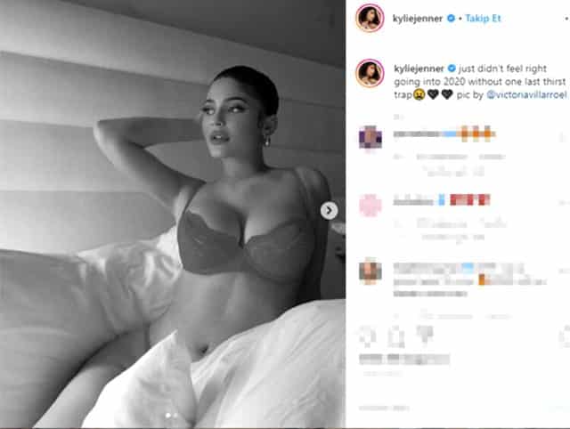 Kylie Jenner'ın İç Çamaşırlı Pozları Nefes Kesti!