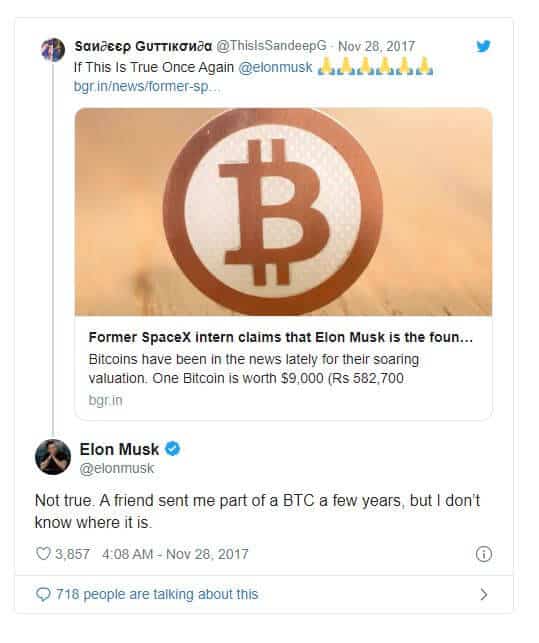 Elon Musk: Ben Bitcoin'in Satoshi Nakamoto Değilim