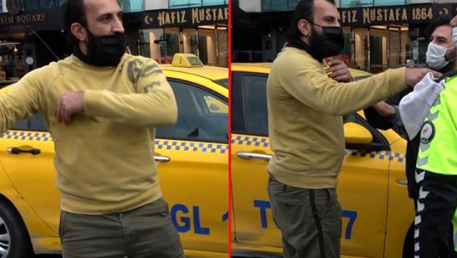 Taksim’de Turist Kendisini Uyaran Polise Saldırdı!