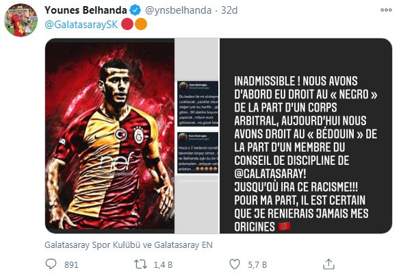 Younes Belhanda’dan Galatasaraylı Yöneticiye Irkçılık Suçlaması!