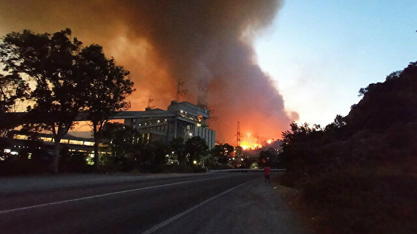 Milas’ta Yangın Termik Santrale Sıçradı