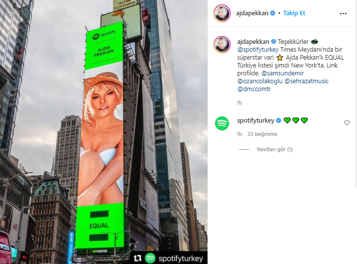 Yıllara Meydan Okuyan Süperstar Pekkan’ın Fotoğrafı Times Meydanı’nda!