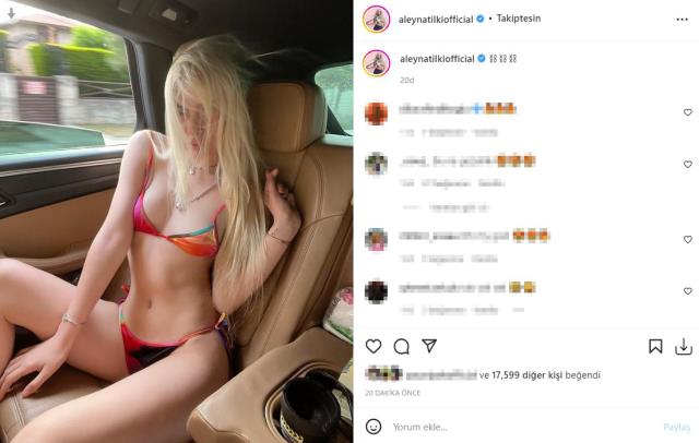 Aleyna Tilki Bikinili Araba Pozlarıyla Sosyal Medyaya Damga Vurdu