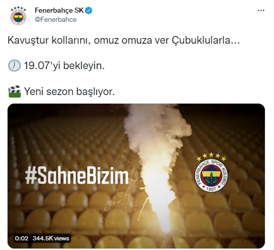 Fenerbahçe Kulübü'nden ''19:07'yi Bekleyin'' Paylaşımı