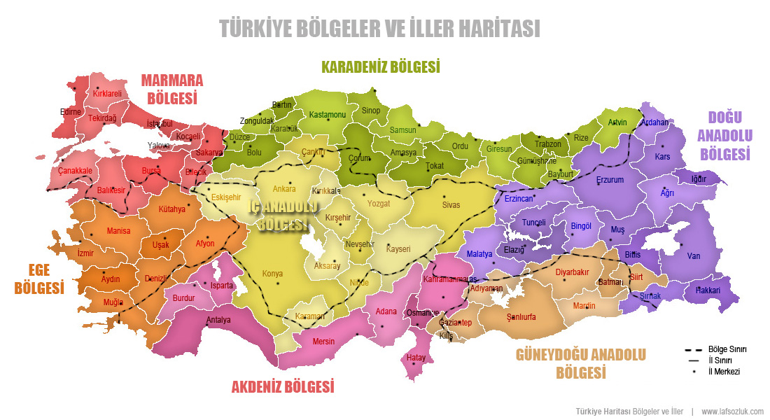Türkiye İller Haritası ve Komşuları