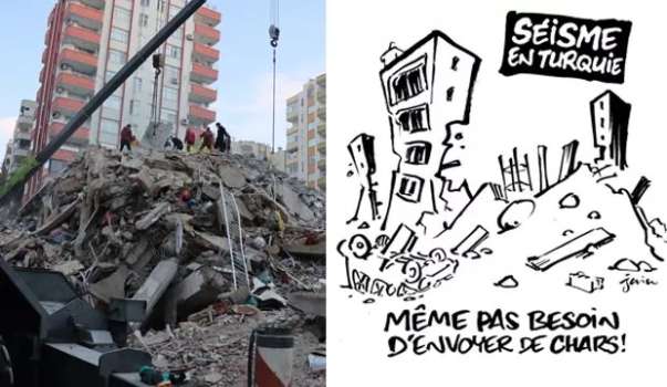 Charlie Hebdo'dan, Türkiye'deki Depremler İçin Provokatif Çizim