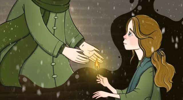 Depremzede Çocuklara Kibritçi Kız'ı Hediye Etti!