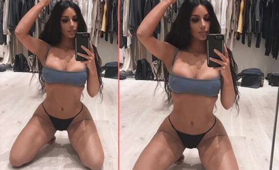 Kim Kardashian Çıplak Fotoğraflarını SnapChat'ten Paylaştı