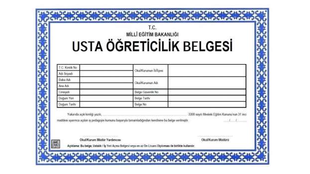 Usta Öğretici Belgesi Nedir? Usta Öğretici Belgesi Ne İşe Yarar?