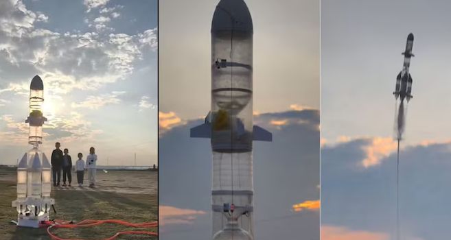 Çin’de Öğrenciler Plastik Şişelerden İki Kademeli Su Roketi Yaptı